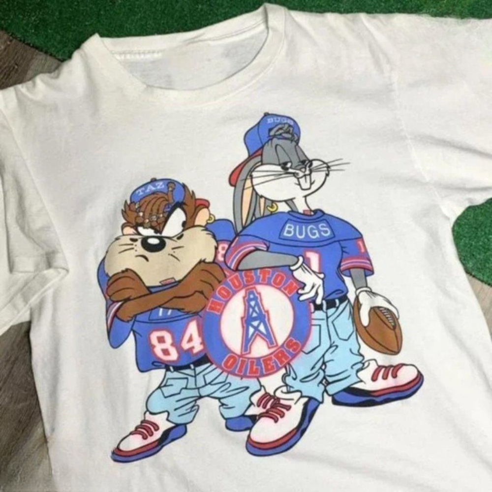 Retro Nfl Houston Oilers Looney Tunes T-Shirt